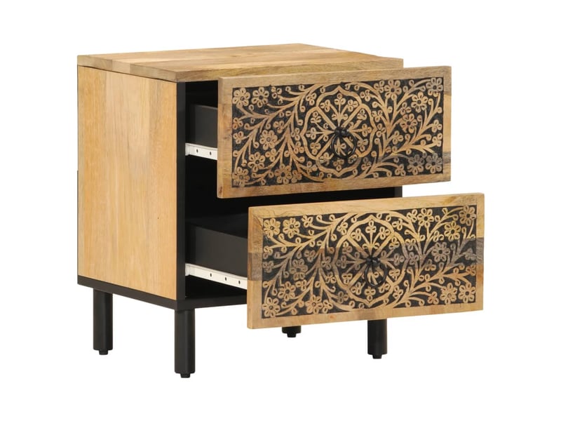  Tables de chevet 2 pièces 40x33x46 cm bois de manguier solide  - Conforama D