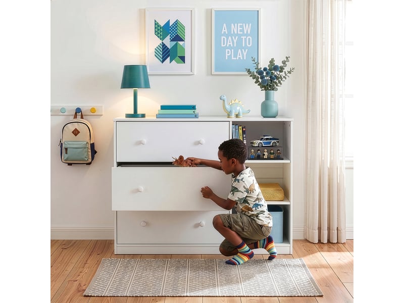 Commode à langer beldinupp avec plan à langer blanc [en.casa]  - Conforama W