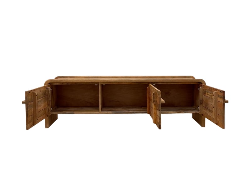  Meuble tv à 3 portes en bois de manguer masif naturel  - Conforama E