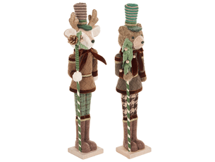 Lot de 2 figurines alatornio 6263 cm ours renne marron
