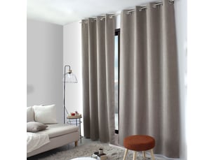 Rideaux thermique à œillets, taupe, 140x240 cm, lot de 2, velours chenillé tramé, collection blizzard, cmadeco - marron