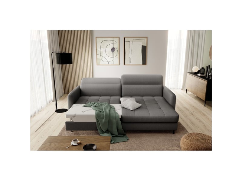 Canapé d'angle collection goumsi coloris gris foncé - Conforama B