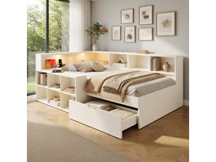 Lit simple 90x200 cm <strong></strong>  <strong></strong> coloris blanc