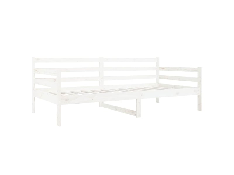  Lit simple- lit adulte -  lit de jour sans matelas blanc 90x190 cm bois de pin massif  - Conforama D