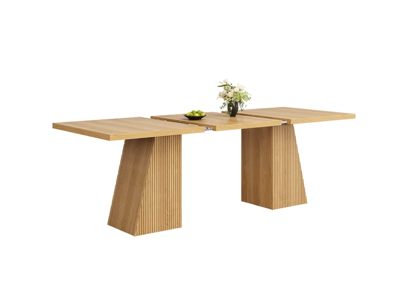 Table à manger 160x80x76 cm - extensible - 6 places - 4 à 6 personnes - mdf - usage quotidien - design moderne - pour repas en famille - bois naturel CozyNest - Conforama A