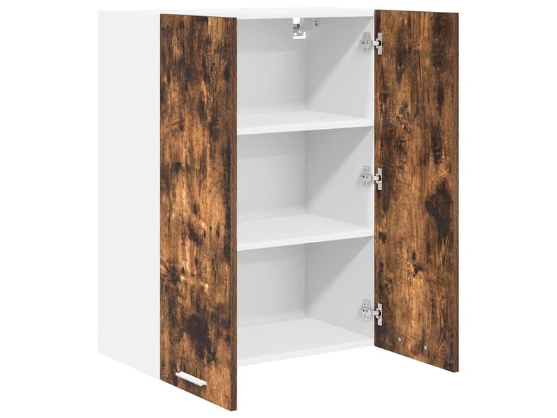  Meuble de rangement, armoire suspendue chêne fumé 60x31x80cm bois d'ingénierie shl4757  - Conforama E