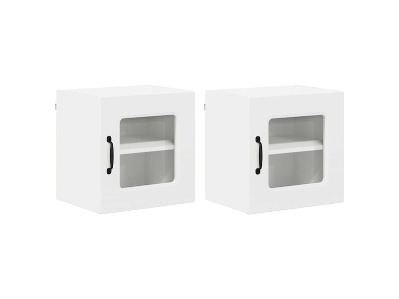  Meuble mural de cuisine | armoire de cuisine 2 pcs blanc bois d'ingénierie shl3074  - Conforama A