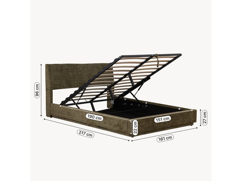 Lit double capitonné tröstiar avec éclairage led 160 x 200 cm vert [en.casa] Tröstiar - Conforama D