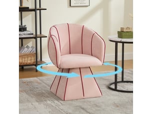 Fauteuil fixe pivotant  MEULVA  Tissu rose vendu A l'unité