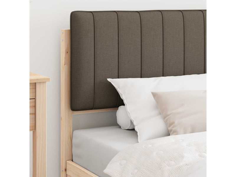  Lit simple- lit adulte -  cadre de lit avec tête de lit rembourrée taupe 100 x 200 cm  - Conforama B