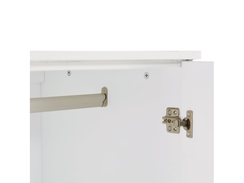  Armoire 80x50x120 cm à 2 portes avec tringle mdf blanc  - Conforama D