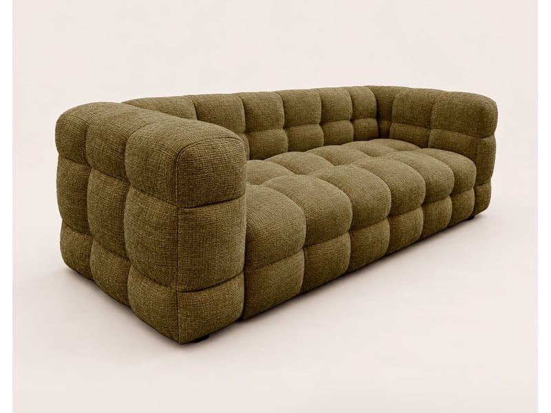  Augustin - canapé droit 3 places en velours texturé - best mobilier - vert kaki AUGUSTIN - Conforama D