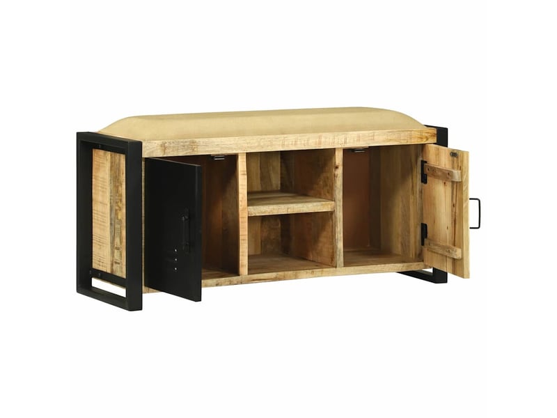 Banc d'entrée marron 100x35x50 cm bois de manguier massif  - Conforama D