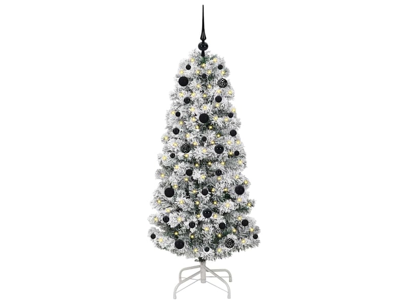Sapin de noël - arbre de noël artificiel à branches articulées vert et blanc - Conforama C