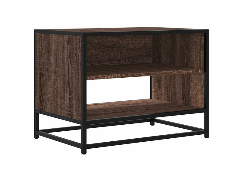  Meuble tv - banc tv - meuble de rangement chêne marron 61x40x46 cm bois d'ingénierie et métal  - Conforama A