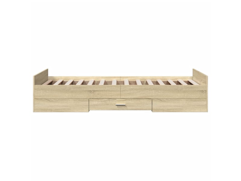  Lit simple- lit adulte -  cadre de lit avec tiroirs sans matelas chêne sonoma 90x200 cm  - Conforama D
