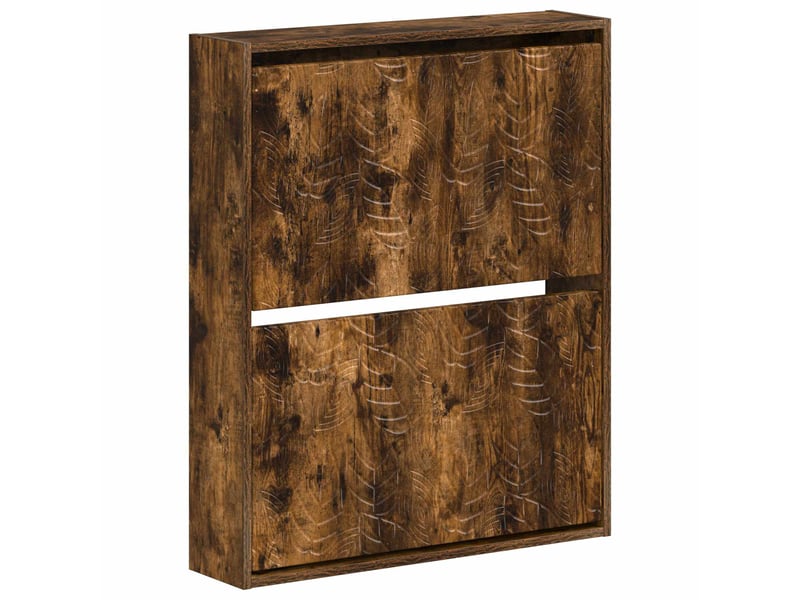  Meuble à chaussures mural, armoire à chaussures delft 71x17x86 cm chêne fumé  - Conforama A