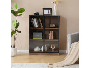 Vitrine coloris naturel 3 étagère(s) <strong>KORFEE</strong> <strong></strong> - 26.5 cmx80 cm