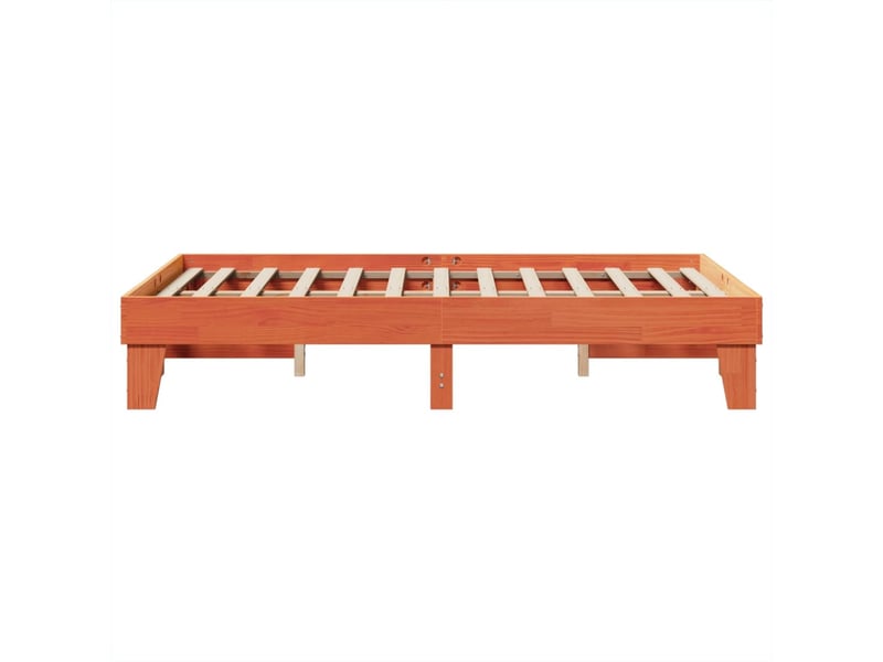  Lit double- lit adulte -  cadre de lit sans matelas  marron 135x190cm bois pin massif  - Conforama D