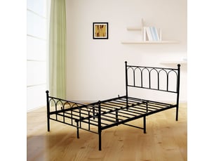 Lit simple 140x200 cm <strong>COVREO </strong> <strong></strong> coloris noir