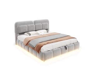 Lit simple 140x200 cm    coloris gris