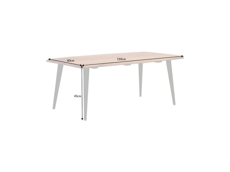  Table basse nera 110 cm en bois massif d'acacia avec pieds métal noir – style industriel  - Conforama C