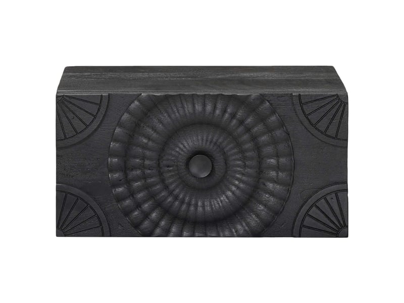  Table de chevet faite main noir 40 x 30 x 20 cm  - Conforama E