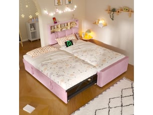 Lit banquette 180x200 cm <strong></strong>  <strong>evarich</strong> coloris rose