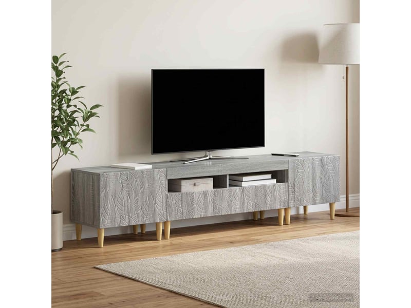  Ensemble de 3 meubles tv - banc tv - meuble de rangement led delft sonoma gris  - Conforama B