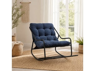 Fauteuil fixe <strong>MAISENTIEL</strong> <strong></strong> Velours côtelé bleu vendu A l'unité