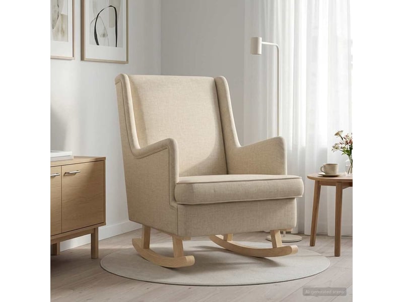 Vidaxl chaise à bascule crème 62 x 80 x 85 cm tissu - Conforama B