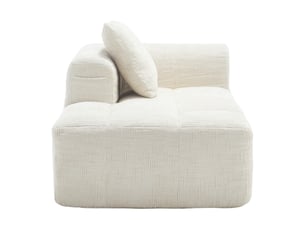 Canapé méridienne corda, beige, sans montage, coussin moelleux, poches latérales, design élégant