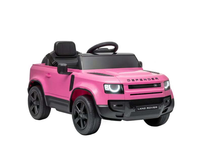 Voiture électrique suv pour enfants land rover defender 12v, télécommande, suspension, démarrage progressif, vitesse 2,7-4,5 kmh, rose - Conforama A