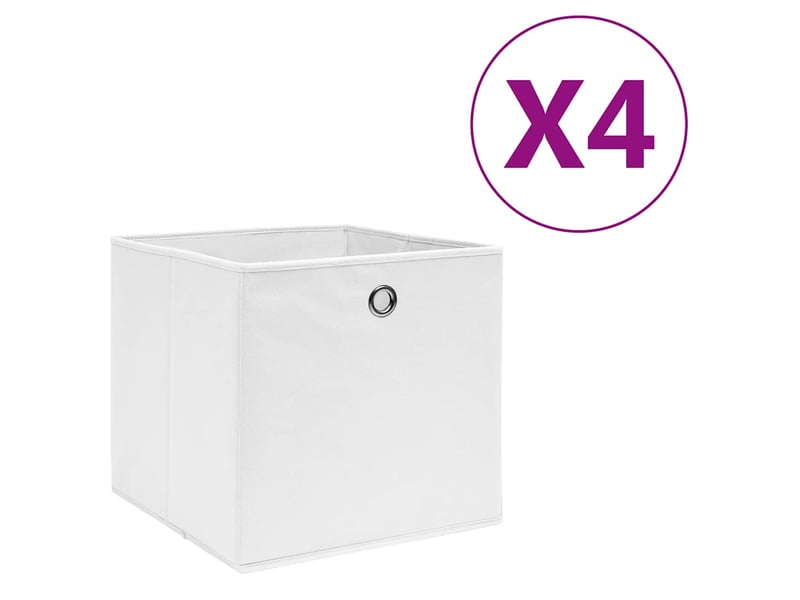  Boîtes de rangement 4 pcs tissu intissé 28x28x28 cm blanc  - Conforama B