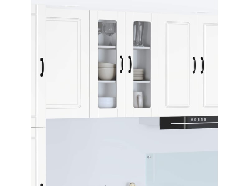 Meuble mural de cuisine, cabinet en verre mural blanc 60x31x80cm shl875 - Conforama B