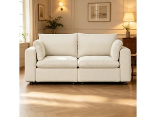 Canapé modulable moderne gris, design contemporain, sofa chambre minimaliste, 2 places