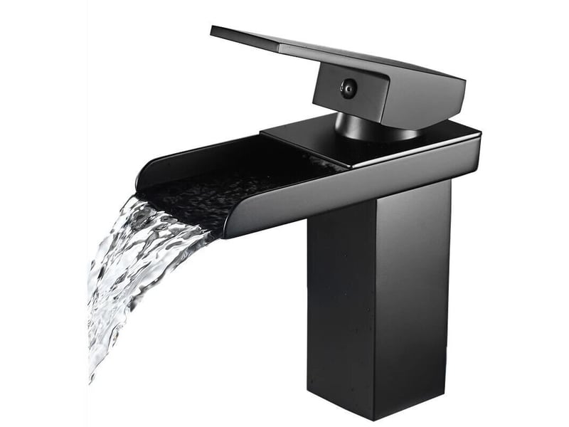 Robinet de salle de bain noir style lavabo – robinet de lavabo monotrou tout cuivre à poser sur comptoir YSK0001581LY - Conforama A