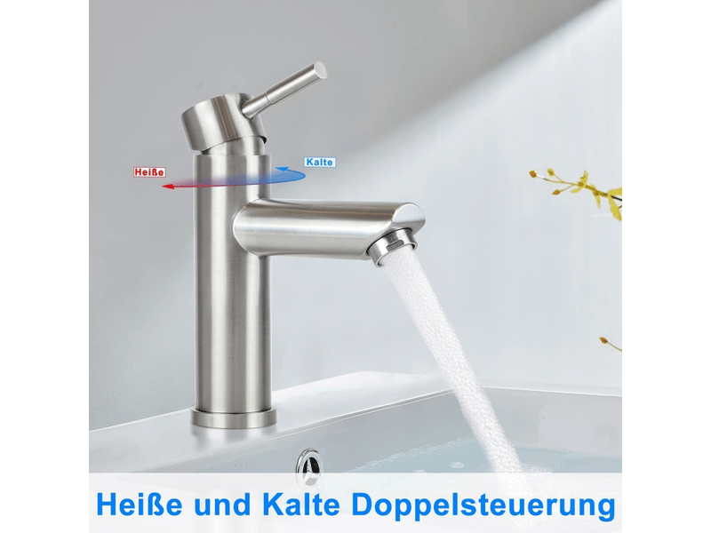  Nettlife robinet d'évier robinet chaudfroid robinet haute pression en acier inoxydable  - Conforama B