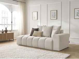 Canapé droit fixe BOBOCHIC MONT-BLANC 4 places Tissu beige