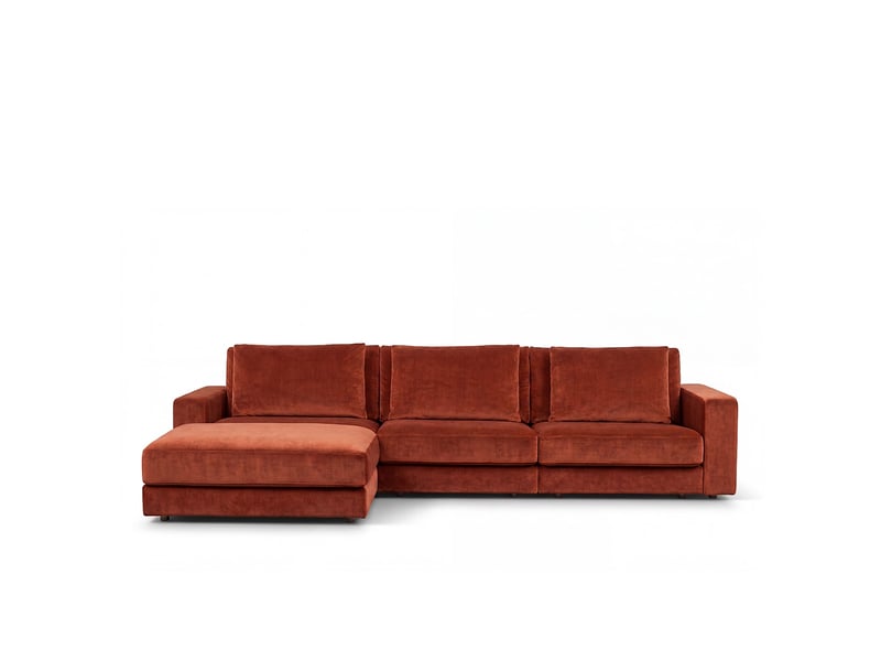  Canapé velours angle g teracotta venezia 5 pl - terracotta 3CA56.PI.5A.G.21 - Conforama A
