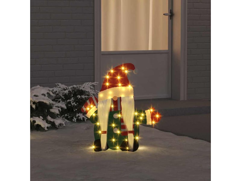 Gnome éclairé 60 led blanc chaud 71 x 64 cm tissu en guirlande cf62257 - Conforama B
