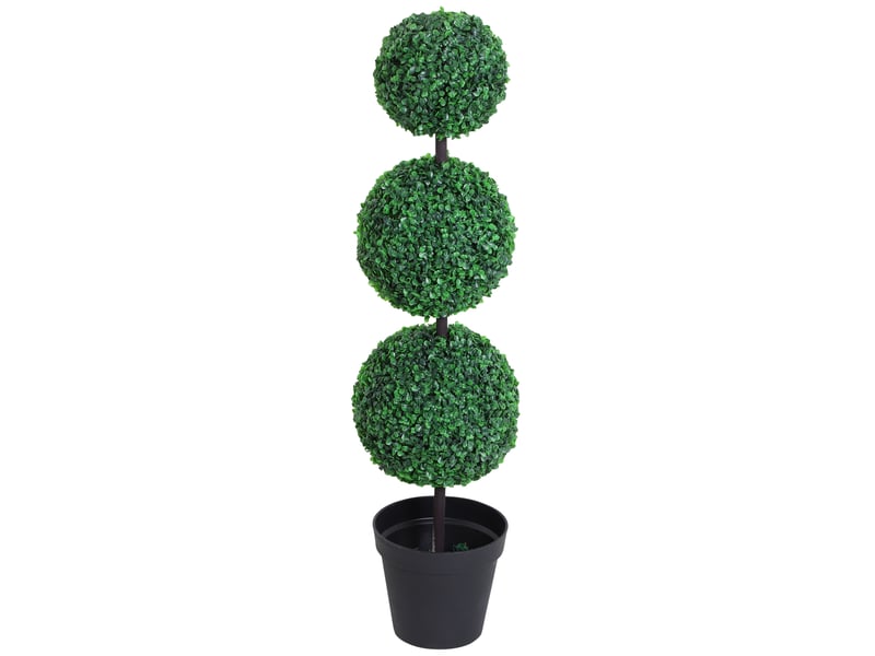  Buis artificiel topiaire artificielle en forme de boules dim. Ø 30 x 112h cm vert  - Conforama B