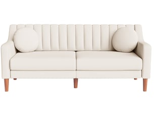 Canapé droit fixe NECHE 206x74x83cm 3 places Velours beige