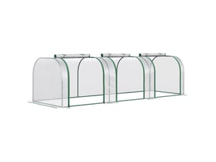 Serre tunnel de jardin transparente 295 x 100 x 80 cm en acier avec film pvc et 3 fenêtres pour vos cultures