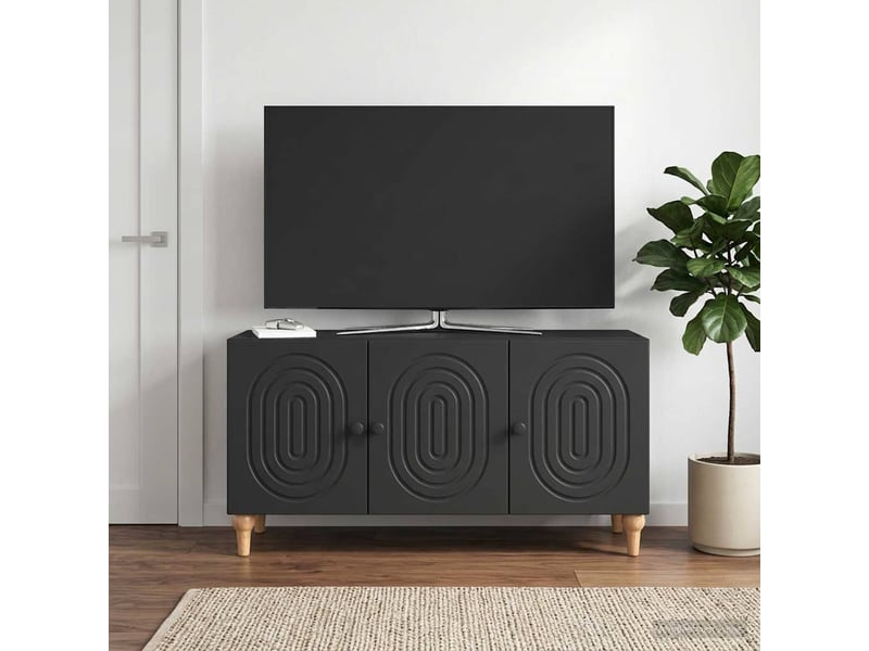  Meuble tv - banc tv - meuble de rangement 99 x 34,5 x 50 cm noir bois d'ingénierie  - Conforama B