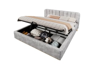 Lit coffre 180x200 cm SAPGAKS   coloris gris