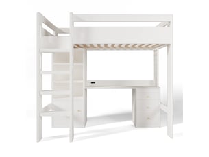 Lit mezzanine 90x200 cm coloris blanc