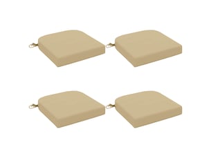 Lot de 4 coussins de siège, coussins d'assise soest 100 % polyester beige cf60779