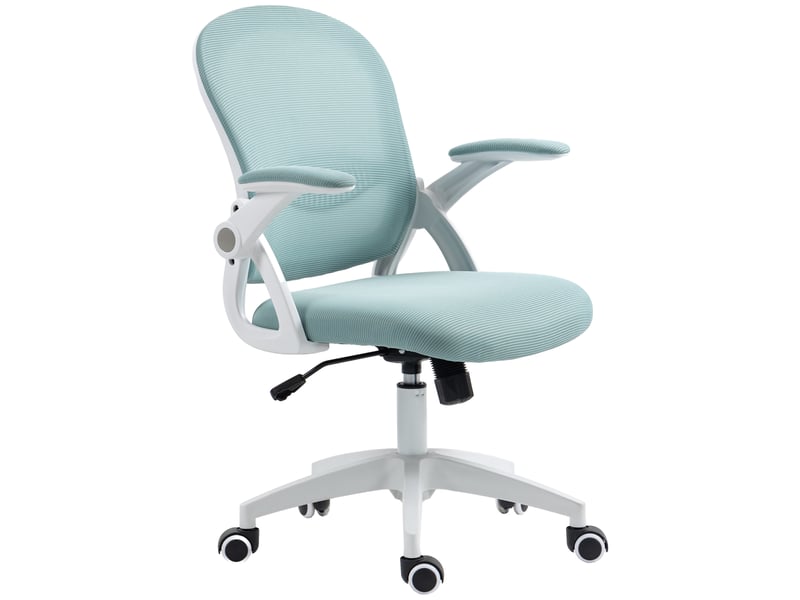  Chaise de bureau ergonomique avec dossier en maille et hauteur réglable, 65,5 x 61,5 x 88-97,5 cm, bleue  - Conforama B