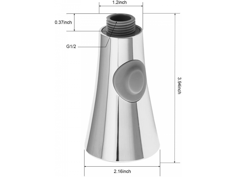  Cuarto de baño moderno grifo de la cocina pull out spray cabezal universal de 12-pulgada grifo cabeza de parte de reemplazo  - Conforama D